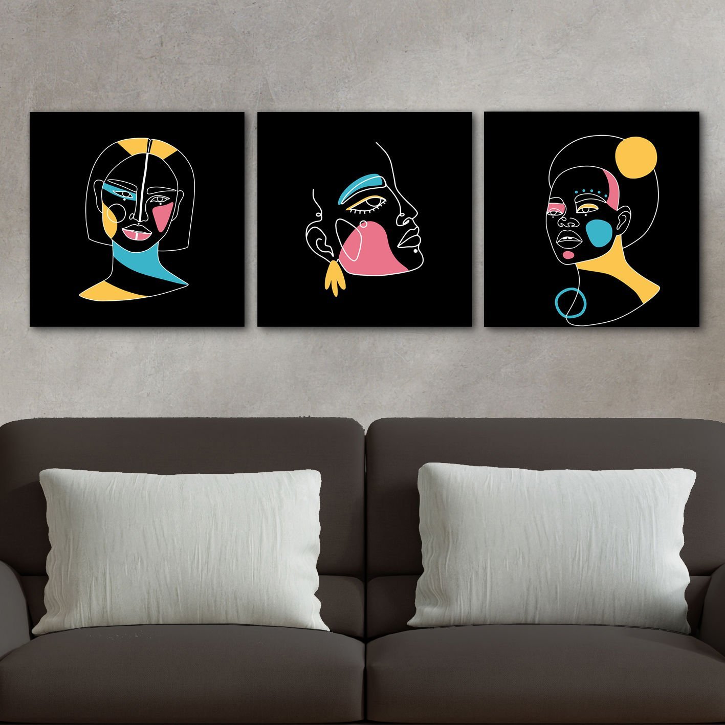 3 Parçalı Kanvas Tablo