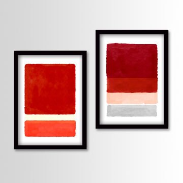 2 Parçalı Siyah Çerçeveli Tablo 55cm x 75cm