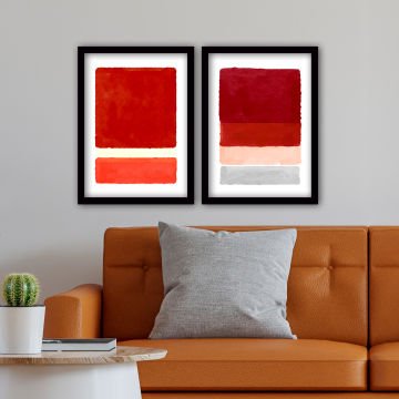 2 Parçalı Siyah Çerçeveli Tablo 55cm x 75cm