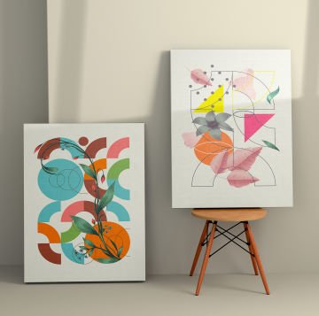2 Parçalı Kanvas Tablo 30cm x 40cm - 2 Parça