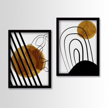 2 Parçalı Siyah Çerçeveli Tablo 35cm x 45cm