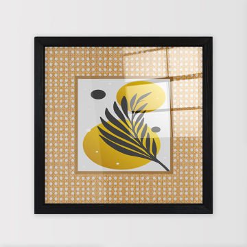 Siyah Çerçeveli Hasır Baskı Cam Tablolar 40cm x 40cm