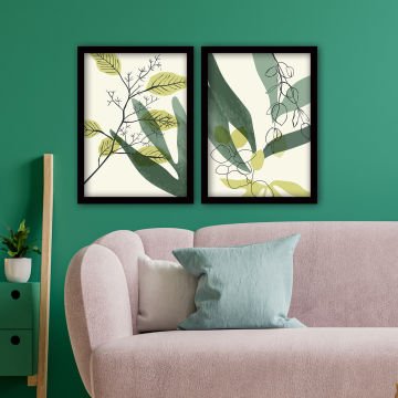 2 Parçalı Siyah Çerçeveli Tablo 35cm x 45cm