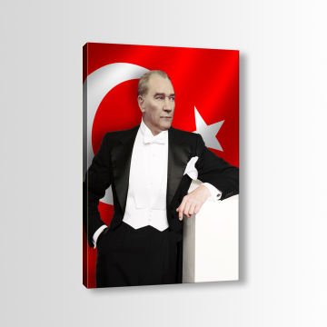 Atatürk Bayrak Kanvas Tablo 30cm x 40cm