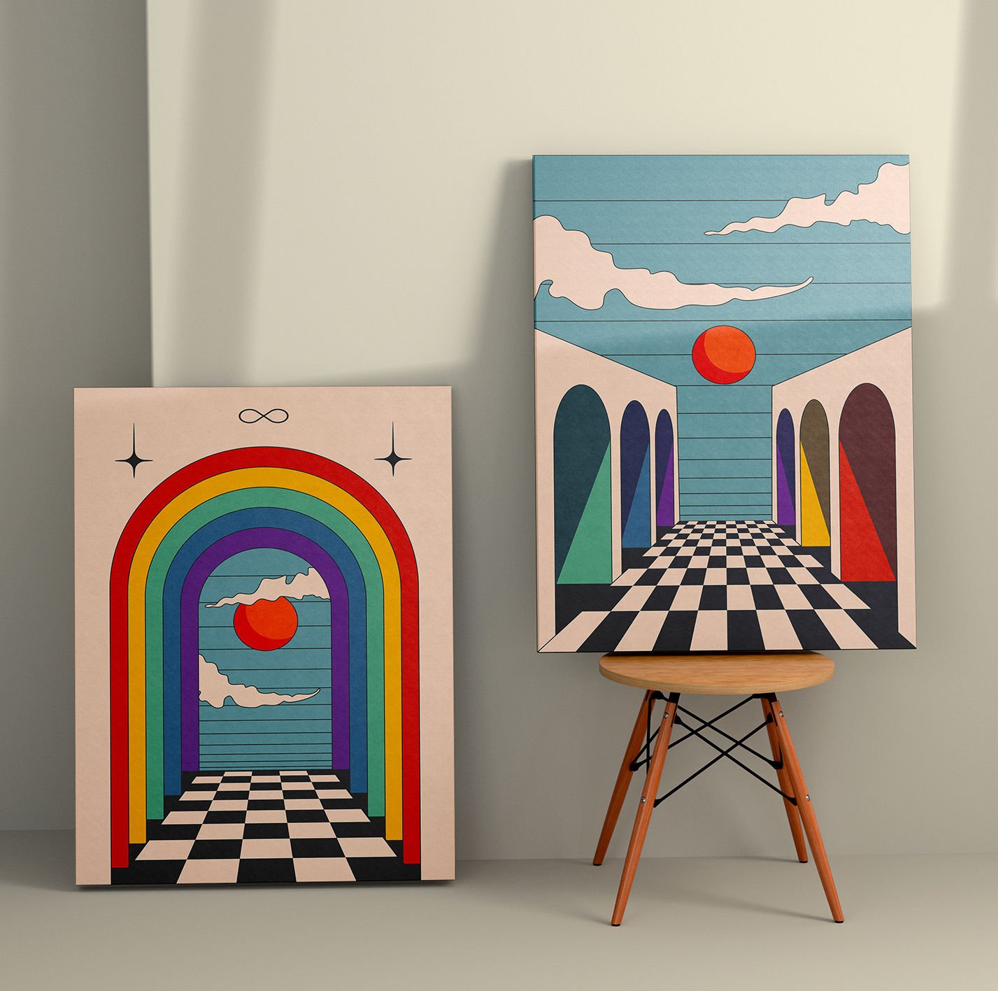 2 Parçalı Kanvas Tablo 50cm x 70cm - 2 Parça