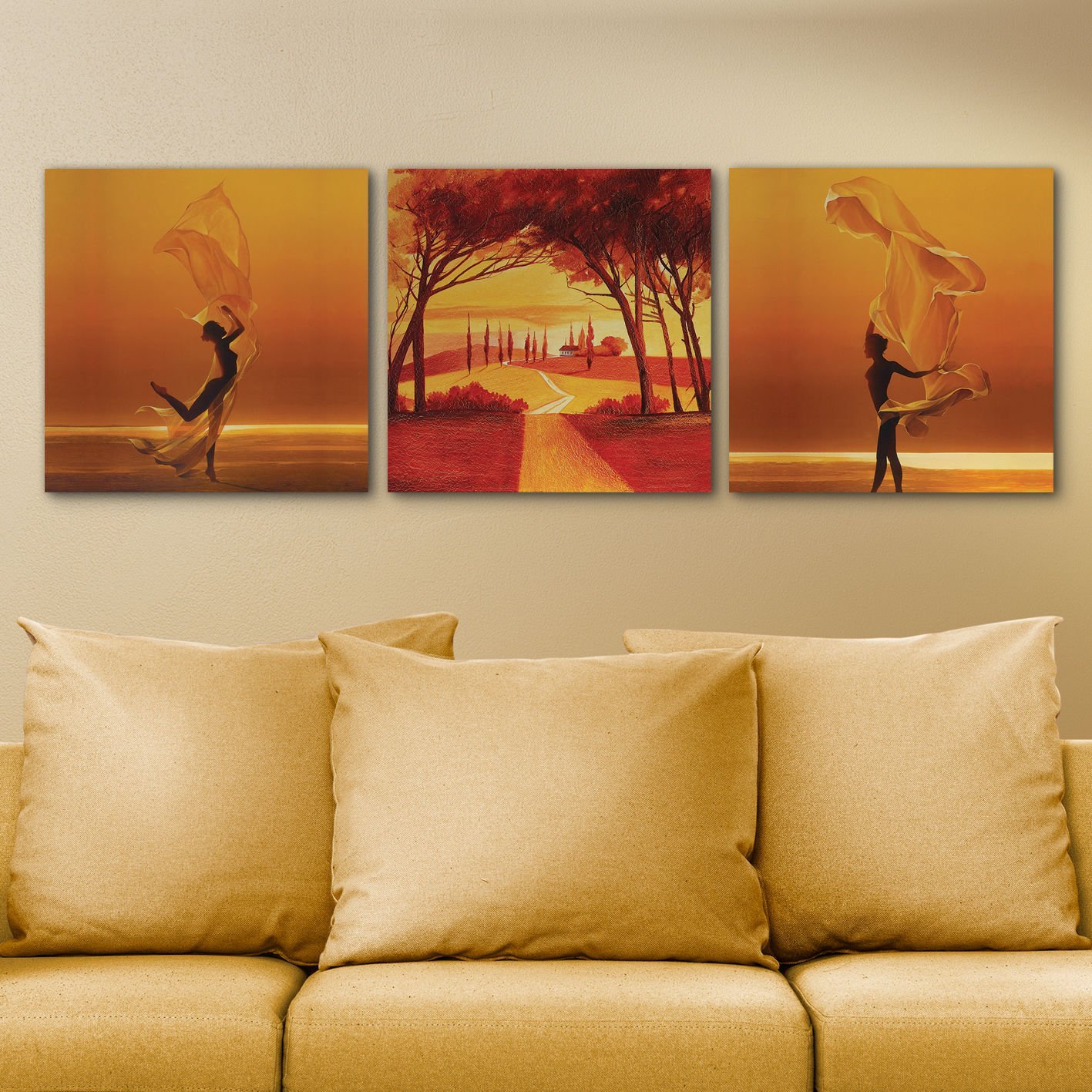 3 Parçalı Kanvas Tablo