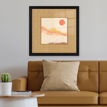 Siyah Çerçeveli Hasır Baskı Cam Tablolar 50cm x 50cm