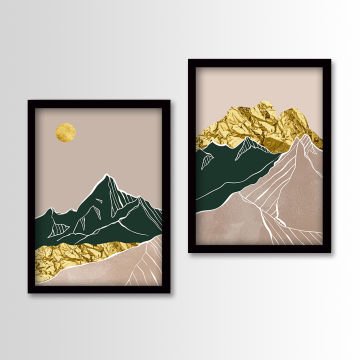 2 Parçalı Siyah Çerçeveli Tablo 35cm x 45cm