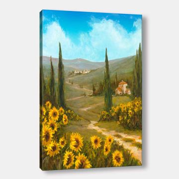 Çiçek Tarlası Manzara Kanvas Tablo 90cm x 130cm