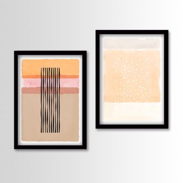 2 Parçalı Siyah Çerçeveli Tablo 55cm x 75cm
