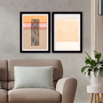 2 Parçalı Siyah Çerçeveli Tablo 55cm x 75cm