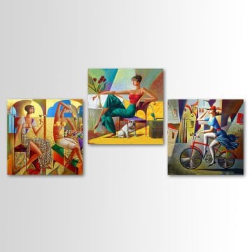 3 Parçalı Kanvas Tablo