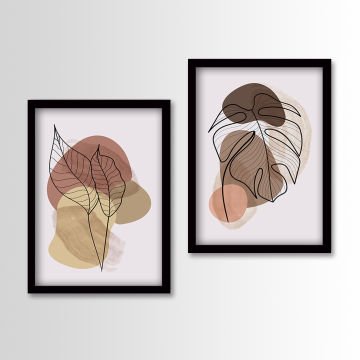 2 Parçalı Siyah Çerçeveli Tablo 55cm x 75cm
