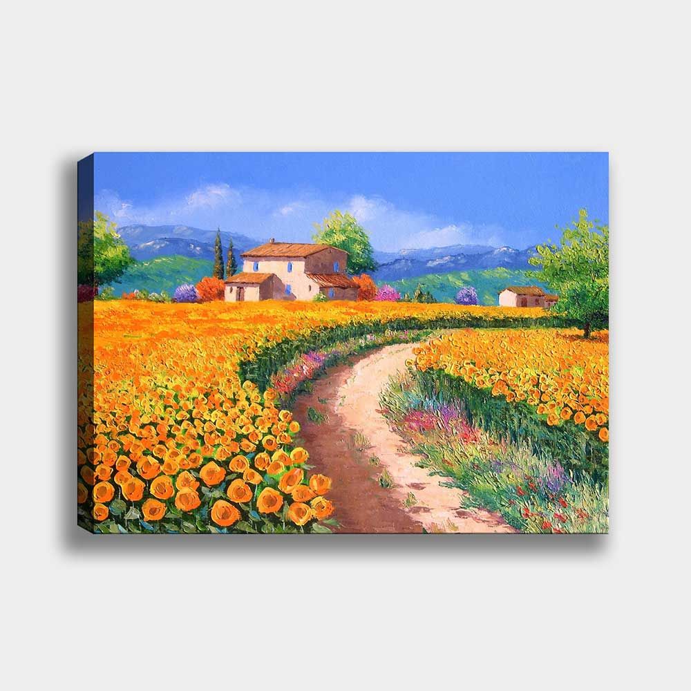 Çiçek Tarlası Manzara Kanvas Tablo 70cm x 100cm
