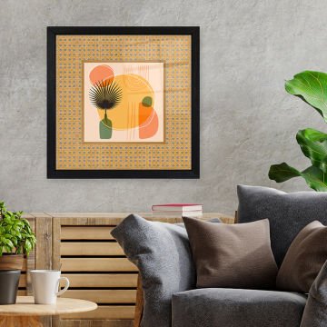 Siyah Çerçeveli Hasır Baskı Cam Tablolar 40cm x 40cm