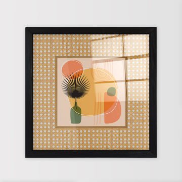 Siyah Çerçeveli Hasır Baskı Cam Tablolar 40cm x 40cm