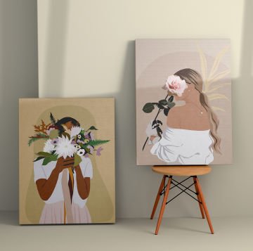 2 Parçalı Kanvas Tablo 50cm x 70cm - 2 Parça