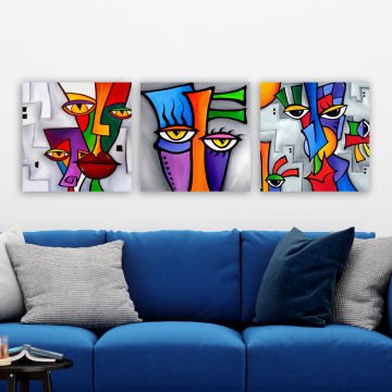 3 Parçalı Kanvas Tablo 30cm x 30cm - 3 Parça