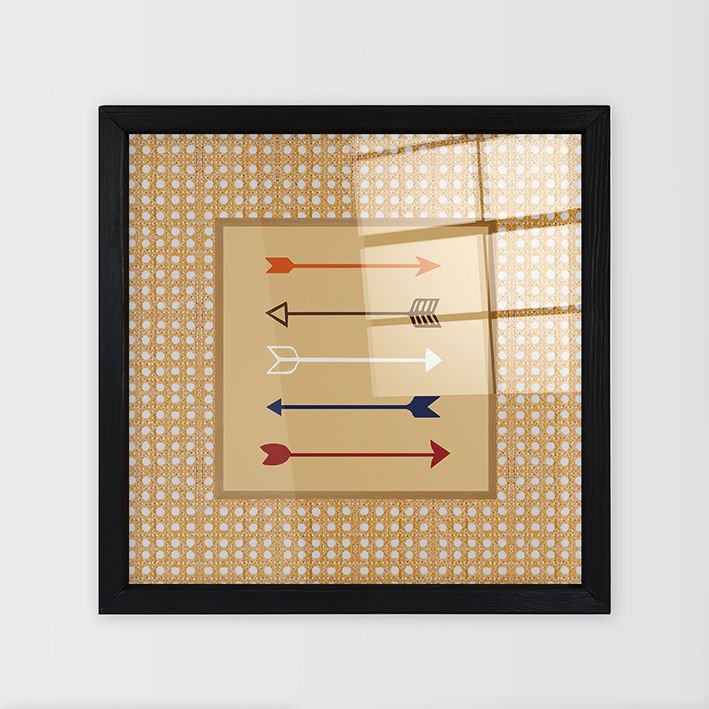 Siyah Çerçeveli Hasır Baskı Cam Tablolar 40cm x 40cm
