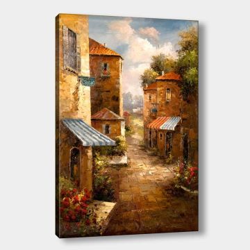Taş Evler Manzara Kanvas Tablo 70cm x 100cm