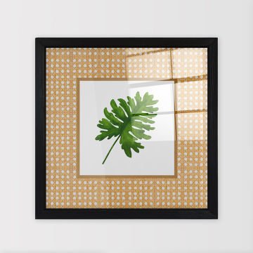 Siyah Çerçeveli Hasır Baskı Cam Tablolar 40cm x 40cm