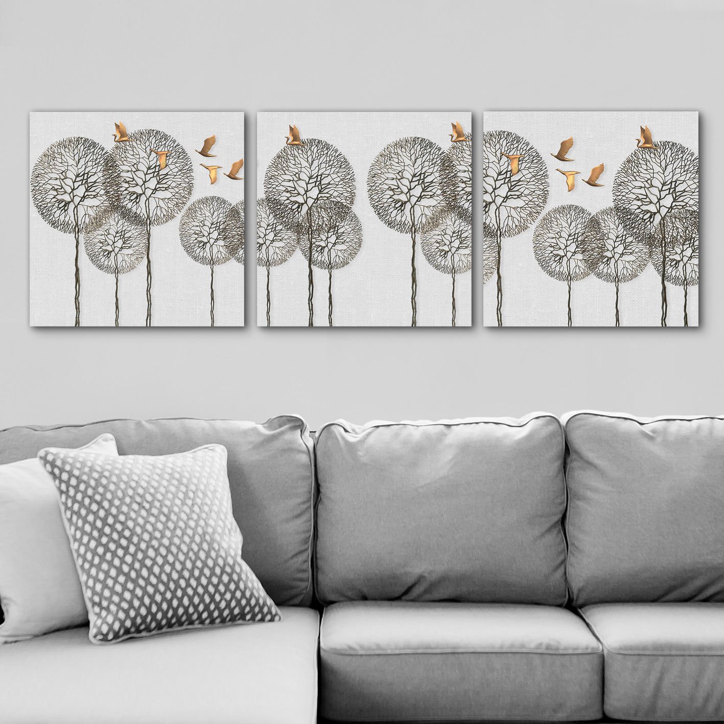 3 Parçalı Kanvas Tablo 30cm x 30cm - 3 Parça