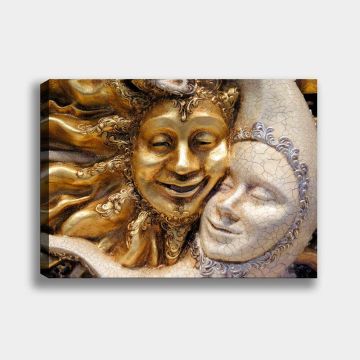 Güneş ve Ay Dekoratif Kanvas Tablo 30cm x 40cm