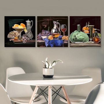 3 Parçalı Kanvas Tablo 30cm x 30cm - 3 Parça