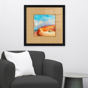 Siyah Çerçeveli Hasır Baskı Cam Tablolar 40cm x 40cm