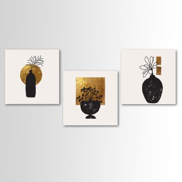 3 Parçalı Kanvas Tablo 30cm x 30cm - 3 Parça