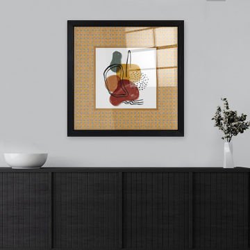 Siyah Çerçeveli Hasır Baskı Cam Tablolar 40cm x 40cm