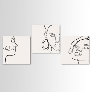 3 Parçalı Kanvas Tablo 30cm x 30cm - 3 Parça
