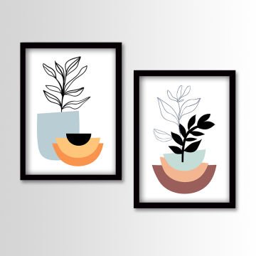 2 Parçalı Siyah Çerçeveli Tablo 35cm x 45cm