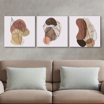 3 Parçalı Kanvas Tablo 30cm x 30cm - 3 Parça