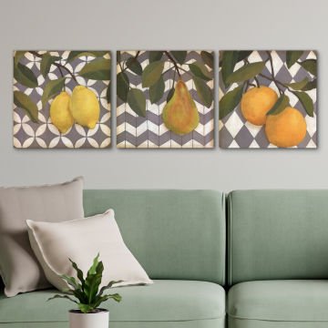 3 Parçalı Kanvas Tablo 30cm x 30cm - 3 Parça