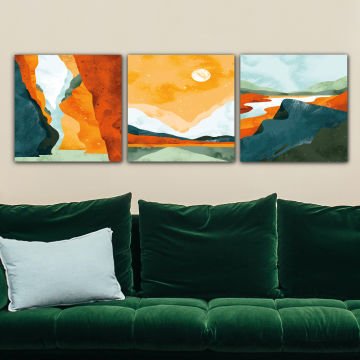 3 Parçalı Kanvas Tablo 30cm x 30cm - 3 Parça