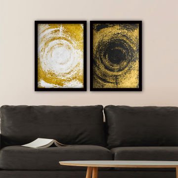 2 Parçalı Siyah Çerçeveli Tablo 55cm x 75cm