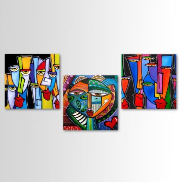 3 Parçalı Kanvas Tablo 30cm x 30cm - 3 Parça