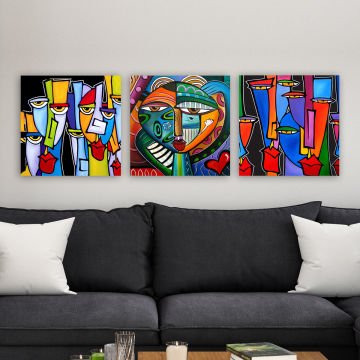 3 Parçalı Kanvas Tablo 30cm x 30cm - 3 Parça