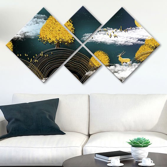 4 Parçalı Mdf Tablo