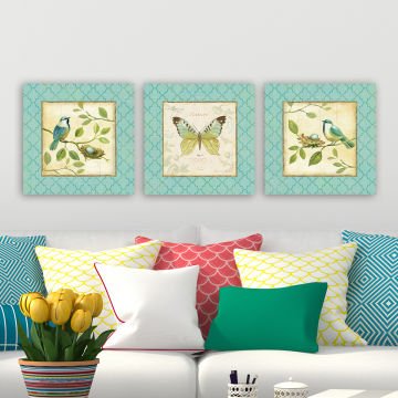 3 Parçalı Kanvas Tablo 30cm x 30cm - 3 Parça