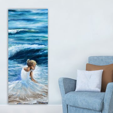 Dikey Kanvas Tablo 30cm x 90cm