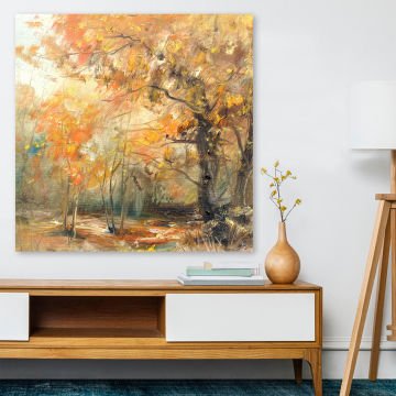 Ağaç Doğa Manzara Kanvas Tablo 70x70cm