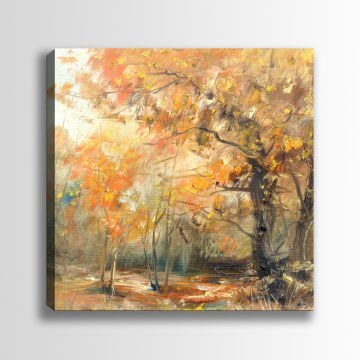Ağaç Doğa Manzara Kanvas Tablo 70x70cm