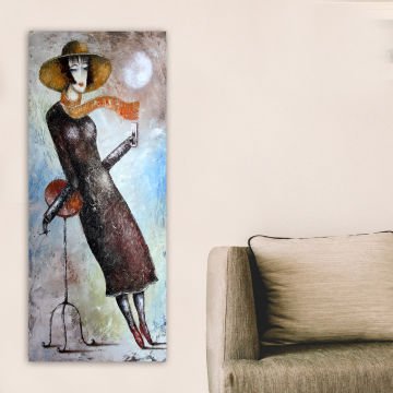 Dikey Kanvas Tablo 40cm x 100cm