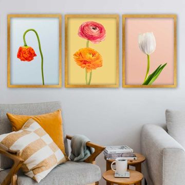 3 Parçalı Çerçeveli Tablo 35cm x 45cm