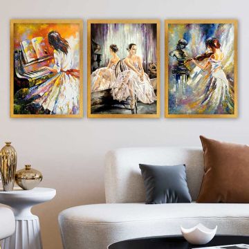 3 Parçalı Çerçeveli Tablo 35cm x 45cm