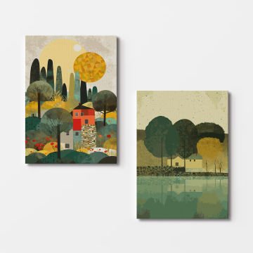 2 Parçalı Kanvas Tablo 100cm x 140cm - 2 Parça