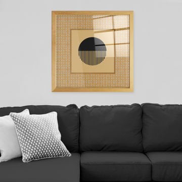 Naturel Çerçeveli Hasır Baskı Cam Tablolar