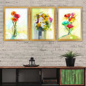 3 Parçalı Çerçeveli Tablo 35cm x 45cm